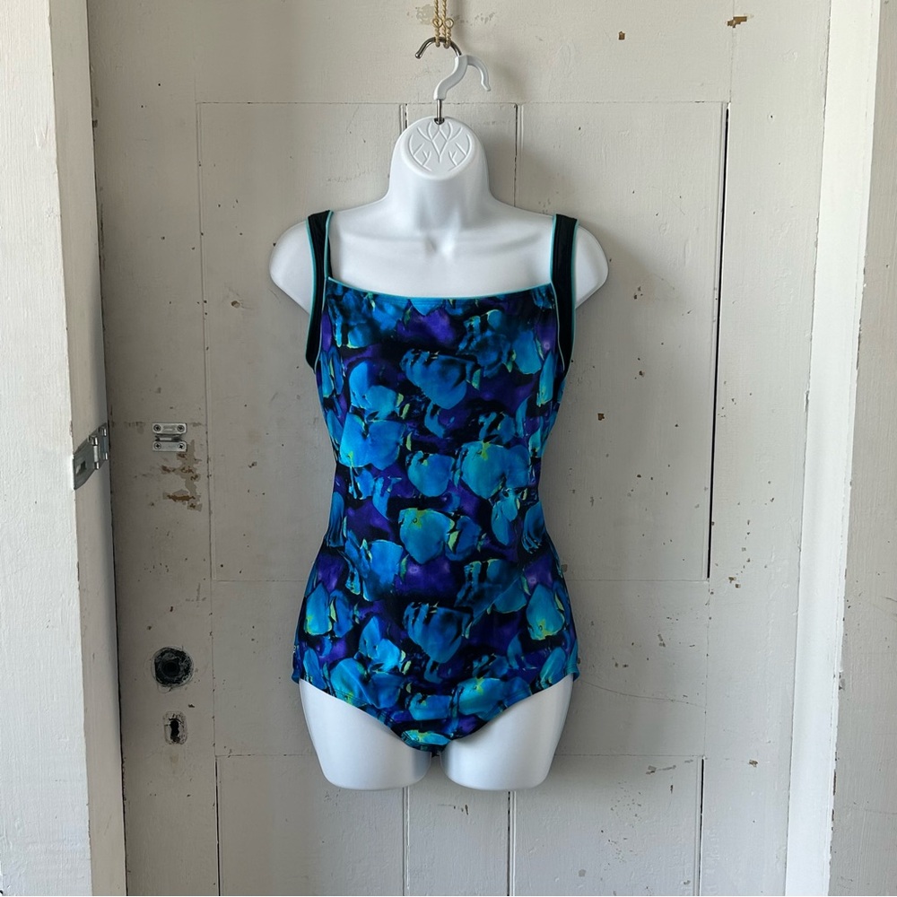 Speedo Photograph Fish Print One Piece Swimsuit Plus Size